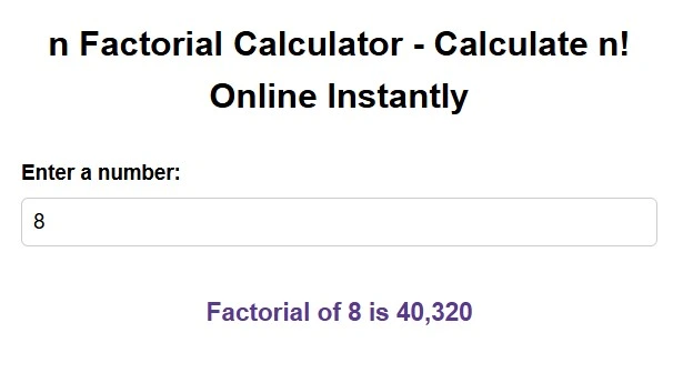 n Factorial Calculator