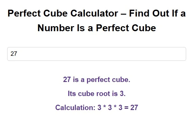 Perfect Cube Calculator